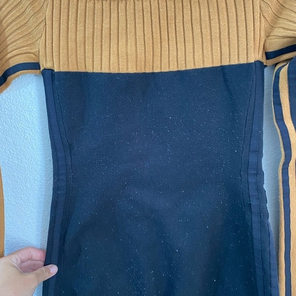 Ivy Park x Adidas Corset Playsuit Black Mesa Drip 2 Ribbed Knit Striped SZ S - Picture 10 of 11